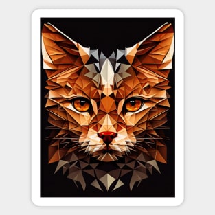 Triangle Cat - Abstract polygon animal face staring Magnet